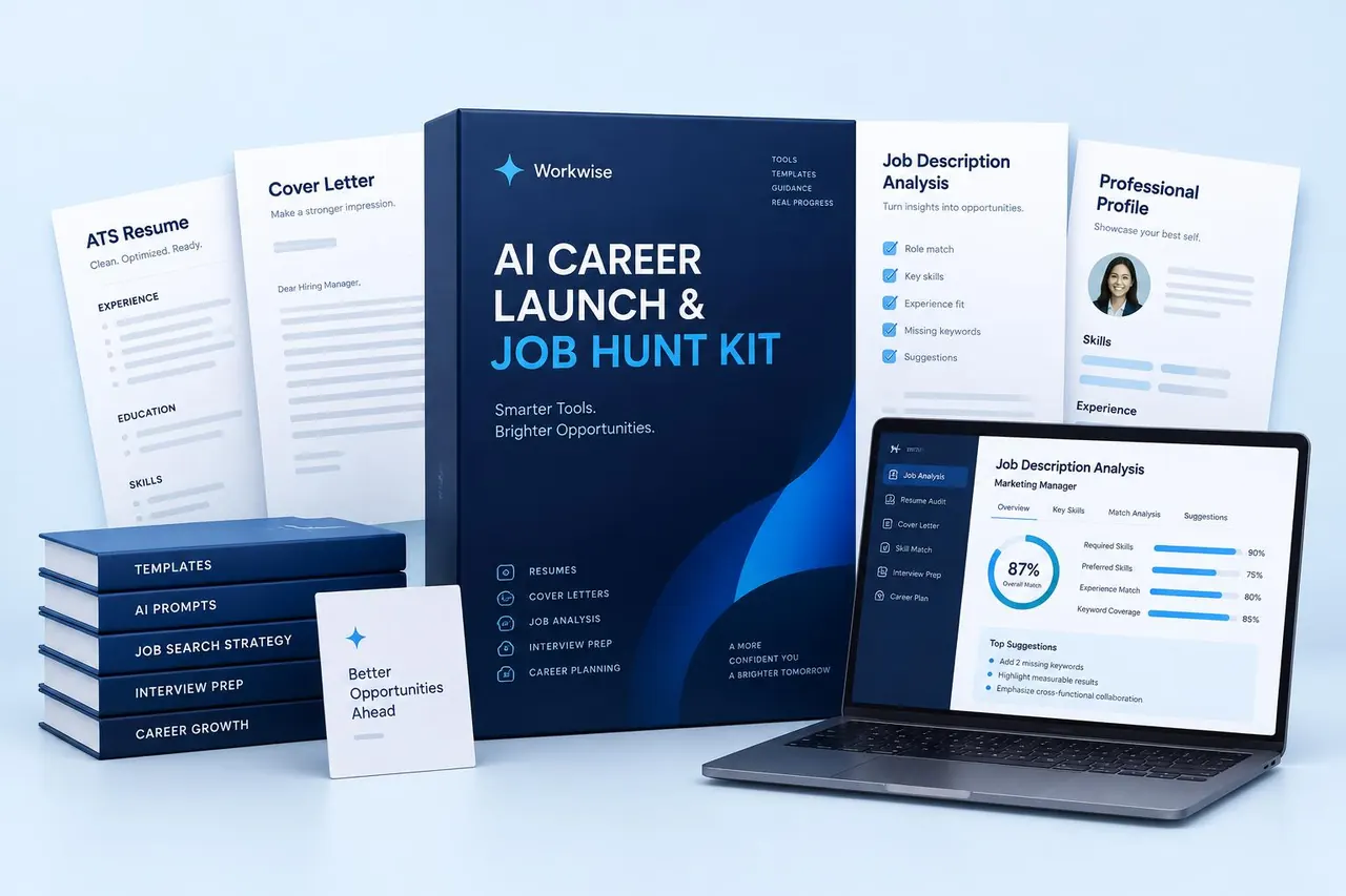 AI Career Launch and Job Hunt Kit with ATS resume templates, cover letters and AI job search resources